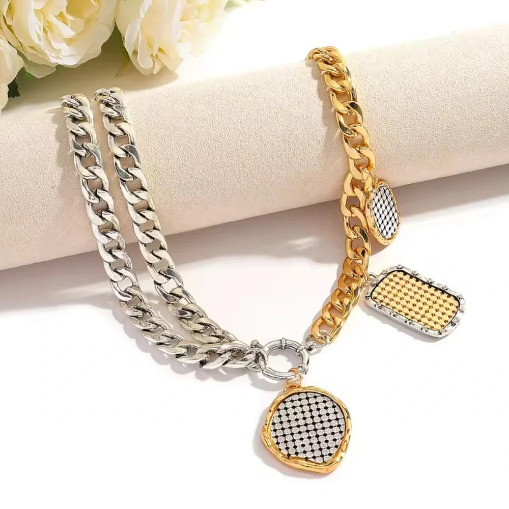 New! Zara coin combination necklaces silver&gold mixcolor adjustable - Picture 13 of 14